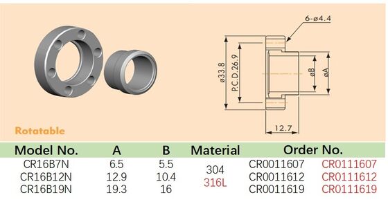 CF 16 Bored Blank Neck Rotatable CR16 For High Vacuum