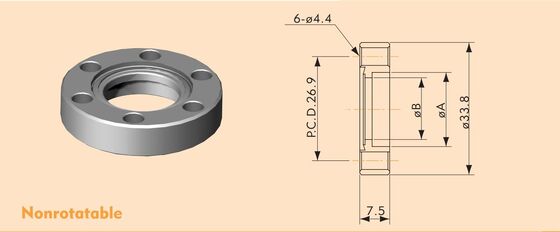 ANSI CF 16 Bored Flange Nonrotatable Not Tapped For High Vacuum